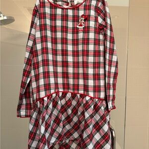 NWOT Disney Store Girls Minnie Holiday Plaid Nightgown Dress